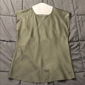 Express Olive Green Satin Blouse